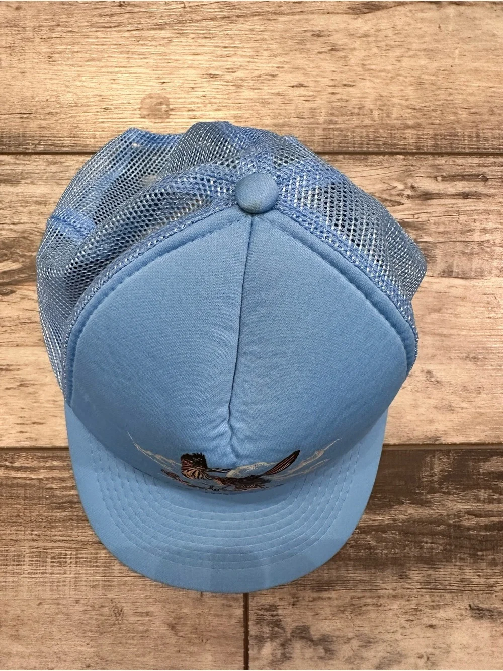 Desert Hot Springs Light Blue Trucker Cap with Bird Graphic